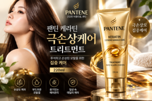 팬틴 케라틴 극손상케어 트리트먼트 220ml|푸석하고 손상된 모발 집중 케어