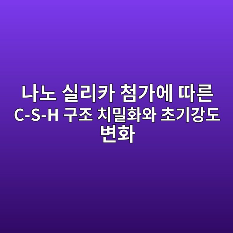 나노 실리카 첨가에 따른 C-S-H 구조 치밀화와 초기강도 변화